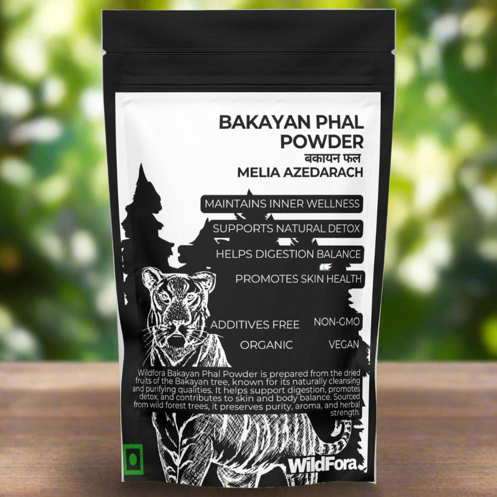 Wildfora Bakayan Phal Powder / Bakain Fal / Bakyan Fruit / Mahanimba Fal / Melia Azedarach / बकायन फल