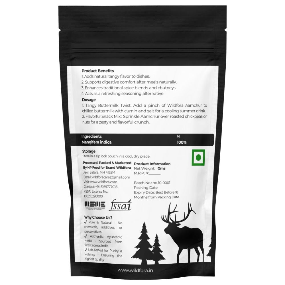 Aamchur Powder, Dry Mango Powder, आमचूर सुखा पाउडर, Wildfora Aamchur, Mango Spice Powder, Wildfora Herbs, Forest Mango Powder, Natural Tangy Powder, Traditional Indian Spice, Herbal Seasoning, Wild Forest Product