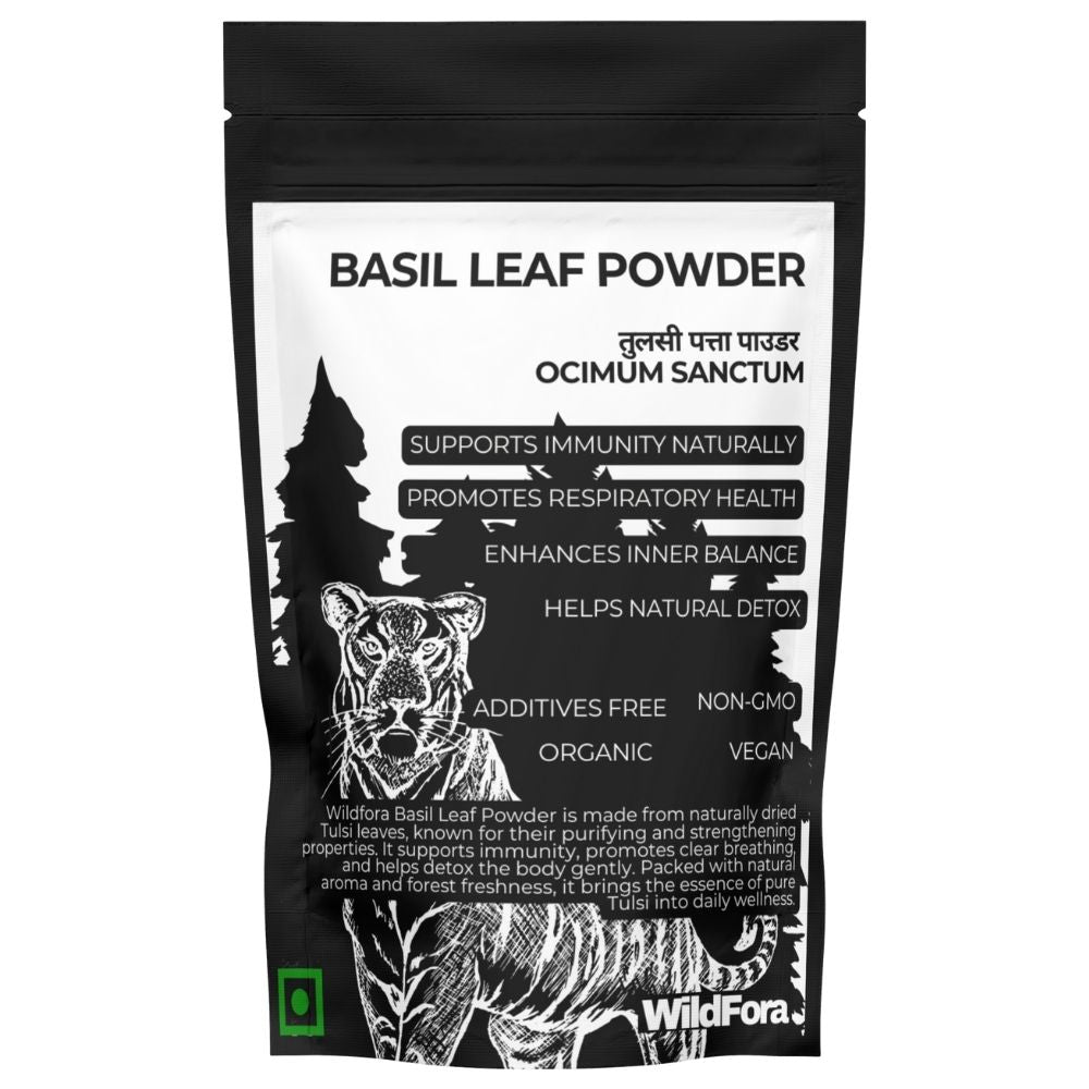 Wildfora Basil Leaf Powder, Tulsi Patta Powder, तुलसी पत्ता पाउडर, Ocimum sanctum, Tulsi Leaf Powder, Holy Basil Powder, Sacred Basil, Herbal Tulsi Churna, Wildforest Herbal, Wildfora Herbal Product, Organic Tulsi Powder, Natural Basil Leaf, herbal Tulsi Churna, Herbal Basil Leaf Powder, Wildfora Tulsi Herbal, Wild Forest Herbal Product, Basil Patta Powder, Wildfora Holy Basil Leaf Powder.