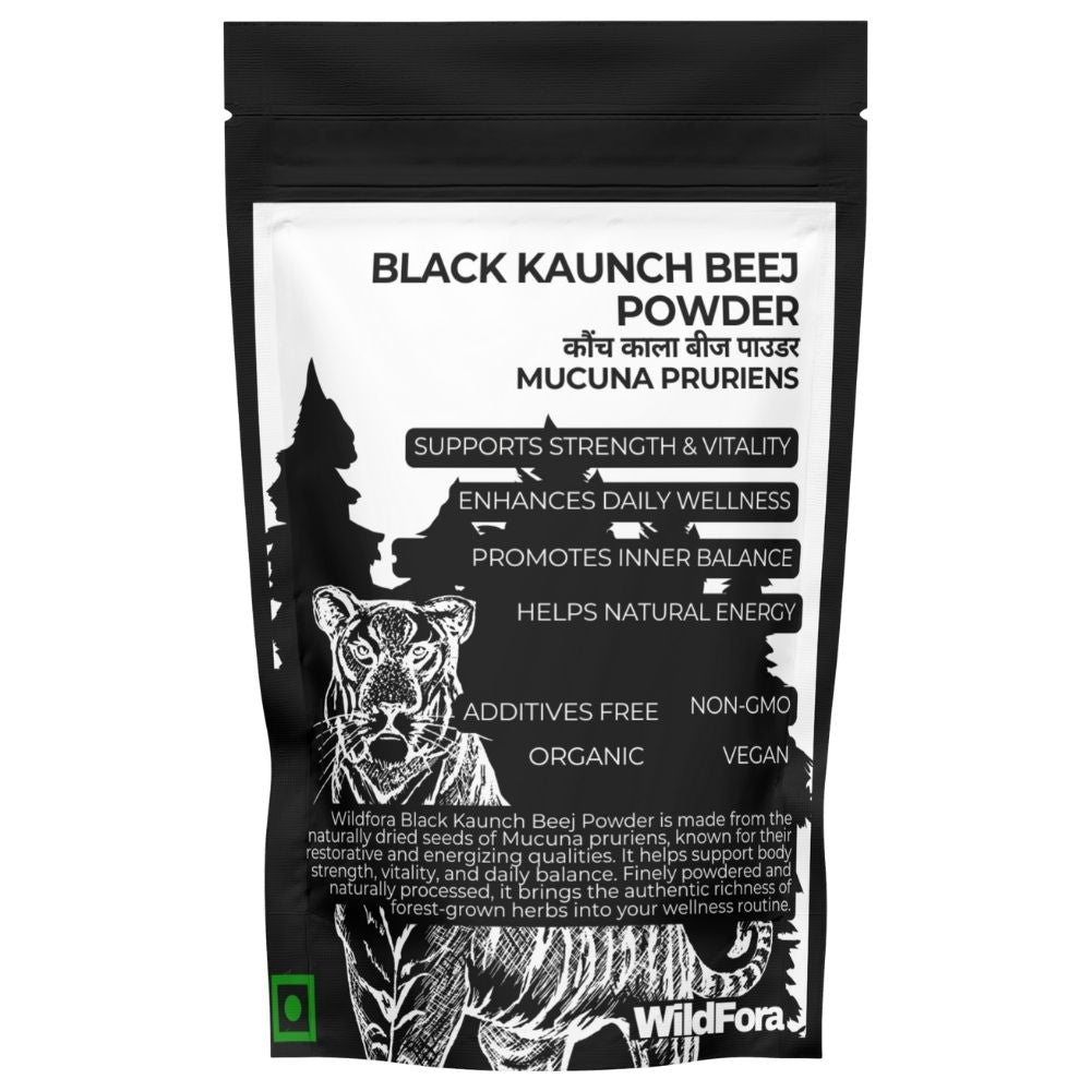 Wildfora Black Kaunch Beej Powder, Kaunch Kala Powder, Kavcha Kala Churna, Mucuna pruriens Powder, Kaunch Beej Churna, Black Kaunch Seed Powder, Wildfora Kaunch Herbal Powder, Kapikacchu Powder, Wild Forest Kaunch Seed Powder, Organic Mucuna Powder, Wildfora Herbal Seed Powder, Kaunch Churna, Kaunch Kala Herbal Churna, Wildfora Kapikacchu Powder.