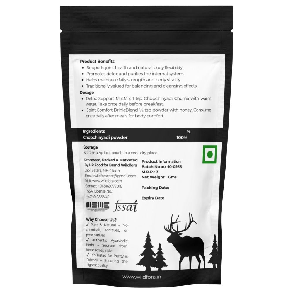 Wildfora Chopchinyadi Churna, Chopchinyadi Powder, Smilax Herbal Blend, Chobchini Churna, Chopchinyadi Herbal Powder, Forest Herbal Churna, Natural Chopchinyadi Powder, Wildfora Herbal Powder, Smilax Glabra Root Powder, Forest Herbal Blend, Wildfora Chopchinyadi Herbal Mix, Natural Forest Herbal Product, Wildfora Forest Powder.