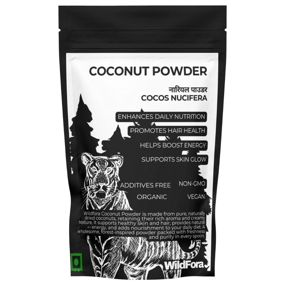 Wildfora Coconut Powder, Nariyal Powder, Desiccated Coconut, Cocos nucifera Powder, Dry Coconut Powder, Copra Powder, Natural Coconut Flour, Wildfora Herbal Powder, Wild Forest Coconut, Wildfora Natural Coconut Powder, Forest-Sourced Coconut, Wildfora Forest Product, Coconut Churna, Natural Coconut Mix.