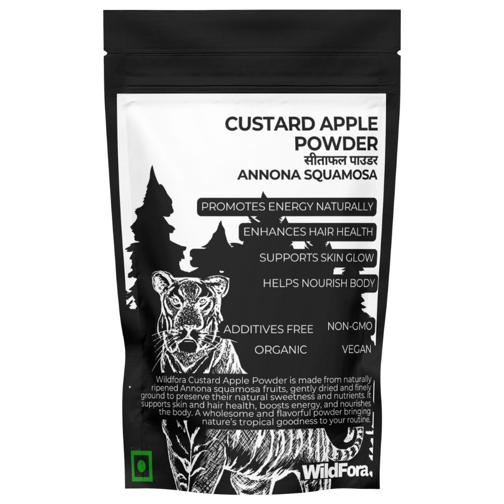 Wildfora Custard Apple Powder, Sitaphal Powder, सीताफल पाउडर, Annona squamosa Powder, Natural Custard Apple Powder, Herbal Sitaphal Powder, Wildfora Herbal Product, Forest Custard Apple Powder, Sugar Apple Powder, Wildforest Sitaphal Powder, Wildfora Natural Fruit Powder, Wildfora Forest Product, Custard Apple Fruit Churna, Organic Sitaphal Powder.