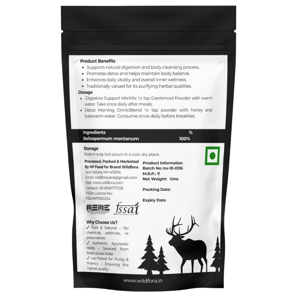 Wildfora Dantimool Powder, Danti Mool Powder, दांती मूल पाउडर, Wild Castor Root Powder, Hakum Herbal Powder, Baliospermum montanum Powder, Wildfora Herbal Product, Forest Danti Powder, Natural Herbal Root Powder, Wildforest Dantimool, Organic Danti Mool Churna, Wildfora Forest Product, Herbal Root Churna, Natural Wild Castor Powder, Wildfora Dantimool Churna.