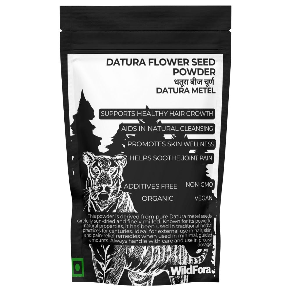 Wildfora Datura Flower Seed Powder, Dhatura Beej Powder, Datura Seed Churna, Purple Angels Flower Powder, Moonflower Seed Powder, Trumpet Flower Seed Powder, Natural Herbal Powder, Wildforest Herbal Product, Wildfora Natural Product, Forest Seed Powder, Organic Datura Powder, Datura metel Powder, Wildflora Datura Beej Churna, Forest Inspired Herbal Blend, Wildfora Herbal Powder, Datura Flower Herbal Powder.
