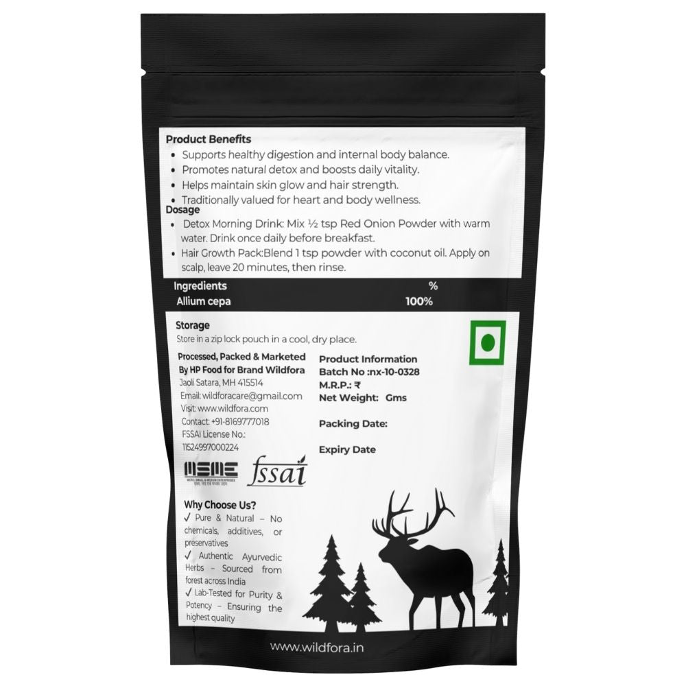 Wildfora Dehydrated Red Onion Powder, Red Onion Powder, लाल प्याज पाउडर, Natural Onion Powder, Dehydrated Onion Churna, Wildforest Herbal Product, Wildfora Natural Product, Forest Onion Powder, Wildfora Kitchen Spice, Herbal Spice Blend, Organic Red Onion Powder, Onion Seasoning Mix, Wildforest Dehydrated Product, Wildfora Herbal Spice, Wild Onion Churna.