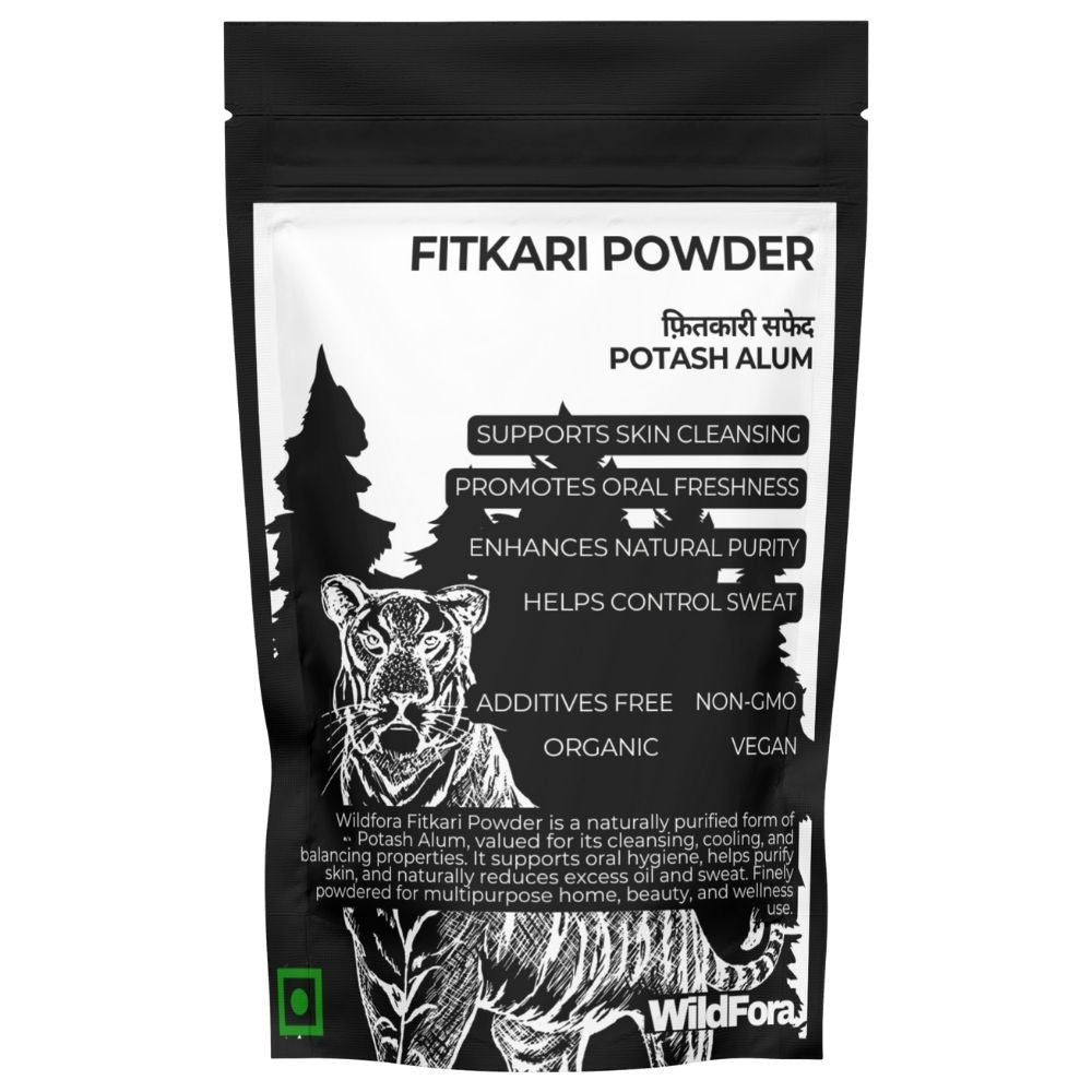 Wildfora Fitkari Powder, Phitkari Safed, फ़ितकारी सफेद, Potash Alum Powder, White Alum Powder, Natural Mineral Powder, Wildfora Herbal Product, Wildforest Fitkari, Organic Alum Powder, Fitkari Churna, Wildfora Natural Product, Forest Mineral Powder, Herbal Crystal Powder, Natural Potash Alum.