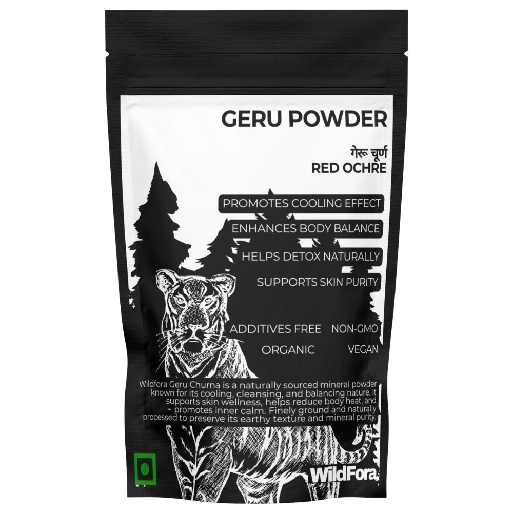 Wildfora Geru Churna, गेरू चूर्ण, Geru Powder, Gairika Powder, Natural Herbal Earth Powder, Wildfora Herbal Product, Forest Inspired Earth Powder, Herbal Mineral Powder, Wildfora Natural Product, Red Earth Churna, Wildforest Herbal Product, Natural Ochre Powder.