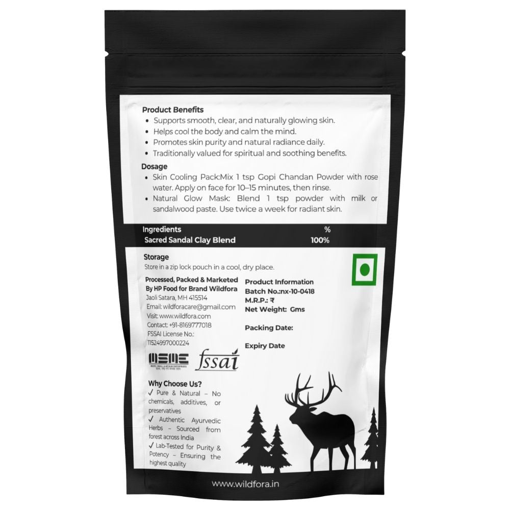 Wildfora Gopi Chandan Powder, गोपी चंदन पाउडर, Gopi Chandan Powder, Natural Herbal Clay, Sacred Clay Powder, Herbal Chandan Powder, Wildforest Herbal Product, Wildfora Natural Clay, Organic Chandan Powder, Forest Clay Powder, Herbal Ritual Powder, Wildfora Herbal Product, Forest Gopi Chandan.