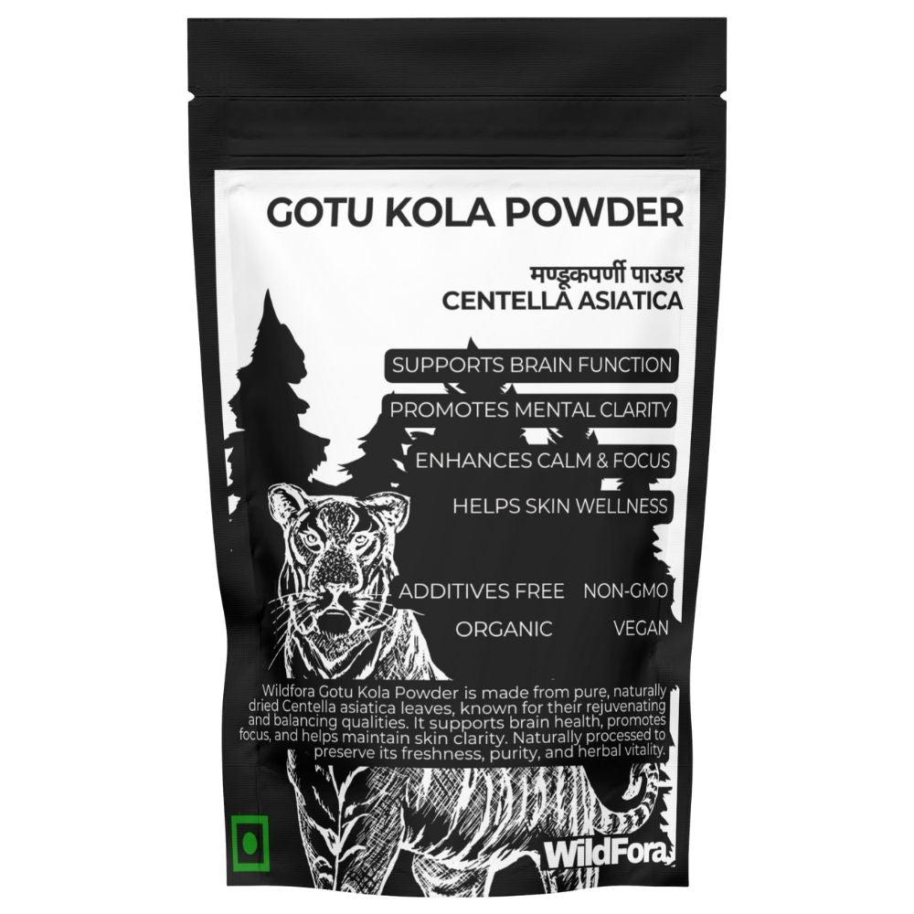 Wildfora Gotu Kola Powder, Gotu Kola Powder, मांडूकपर्णी पाउडर, Mandukaparni Powder, Indian Pennywort, Centella Asiatica, Herbal Gotu Kola Leaf Powder, Natural Gotu Kola Churna, Wildforest Herbal Product, Wildfora Herbal Powder, Organic Centella Asiatica, Forest Herbal Product, Natural Mandukaparni Powder, Wildfora Natural Product.