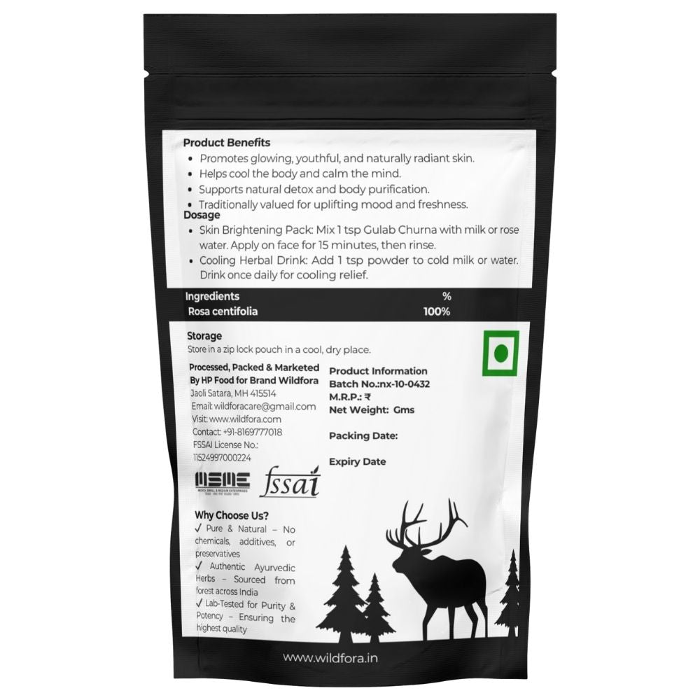 Wildfora Gulab Churna, गुलाब चूर्ण, Rose Petals Powder, Gulab Powder, Rose Flower Powder, Herbal Gulab Churna, Natural Rose Petal Powder, Wildforest Rose Powder, Organic Rose Flower Churna, Herbal Rose Powder, Rosa centifolia Powder, Rosa damascena, Wildfora Herbal Product, Natural Floral Powder, Gulab Churna Herbal Product.