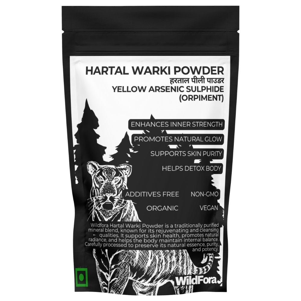 Wildfora Hartal Warki Powder, Hartal Pili, Hartaal Pili, Hadtaal Pili, Yellow Arsenic Sulphide Powder, Hartal Yellow, Orpiment Powder, Arsenic Sulphide Mineral Powder, Wildforest Hartal Product, Wildfora Hartal Yellow, Natural Mineral Hartal, Hartal Yellow Churna, Herbal Mineral Powder, Wildfora Natural Powder, Forest Hartal Product, Wildfora Yellow Hartal Powder.