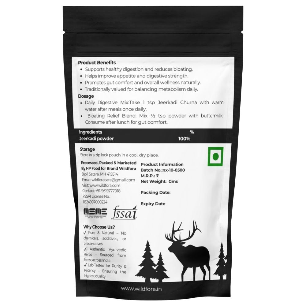 Jeerkadi Churna, Wildfora Jeerkadi Churna, Jeerkadi Powder, Jeerakadi Herbal Powder, Jeerakadi Choorna, Cumin Churna Blend, Natural Herbal Powder, Traditional Jeera Mix, Jeerkadi Spice Powder.