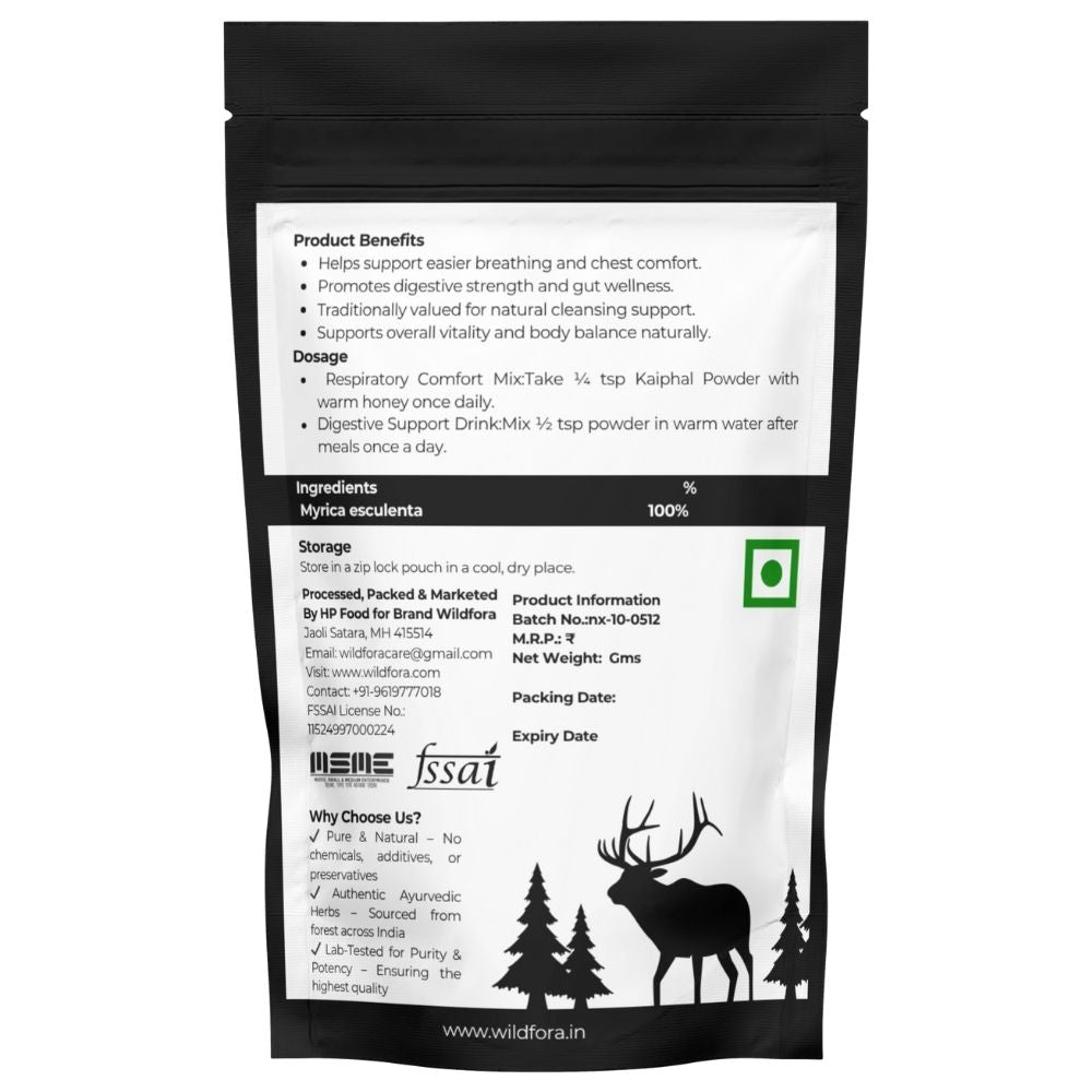 Kaiphal Powder, Kayphal Powder, Wildfora Kaiphal Powder, Myrica Esculenta Powder, Kay Phal Fruit Powder, Himalayan Berry Powder, Kaiphal Churna, Natural Herbal Fruit Powder.