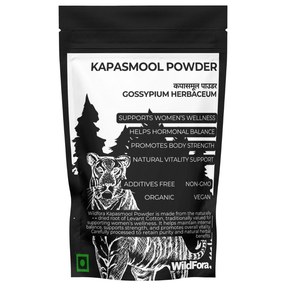 Kapasmool Powder, Levant Cotton Root Powder, Kapas Mool, Kapas Root Powder, Kapasmool Herbal Powder, Wildfora Kapasmool, Women’s Wellness Herbal Powder, Cotton Root Natural Powder, Herbal Root Powder.
