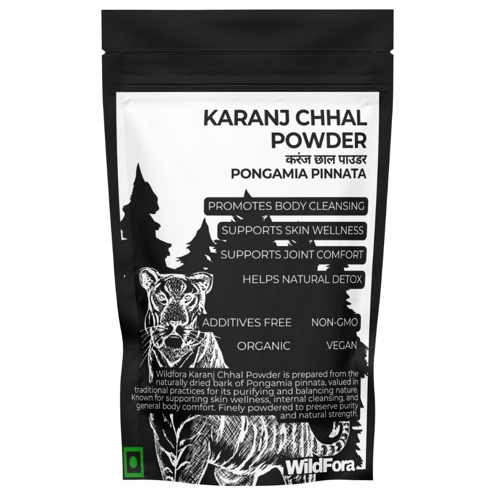 Karanj Chhal Powder, Karanja Bark Powder, Ghrtakaranja Powder, Kanaji Bark Powder, Pongamia pinnata Bark Powder, Wildfora Karanj Powder, Karanj Chal Churna, Herbal Bark Powder, Natural Karanja Chhal.
