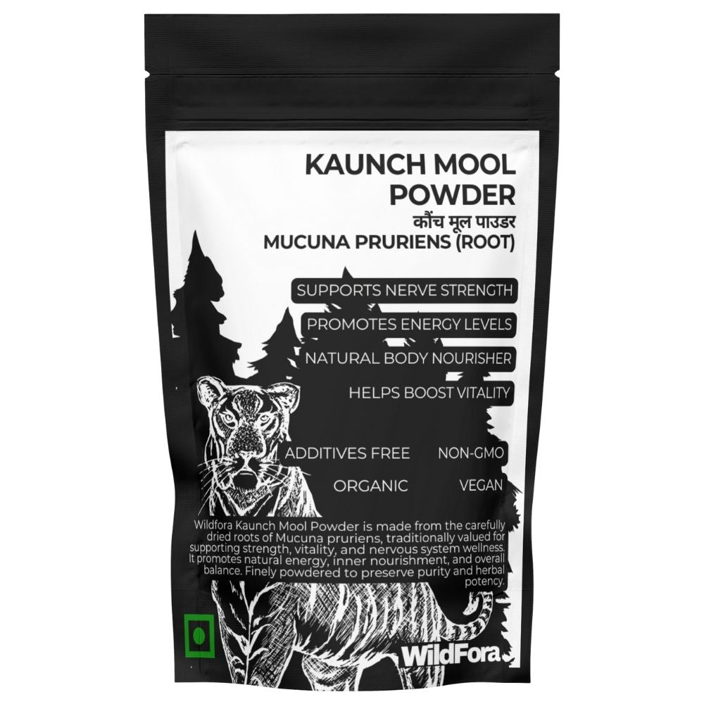 Kaunch Mool Powder, Kaunch Root Powder, Kavcha Root Powder, Mucuna Pruriens Root Powder, Cowhage Root Powder, Kaunch Jad Powder, Wildfora Kaunch Mool Powder, Herbal Kaunch Root.