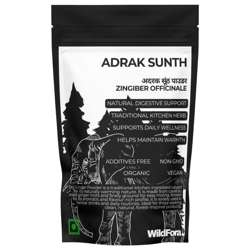 Adrak Sunth Sonth Dry Ginger Sunthi, Wildfora Adrak Sunth, Wildfora Dry Ginger, Dry Ginger Powder, herbal ginger powder, natural ginger powder, wild forest ginger, Sunth powder, Sonth powder
