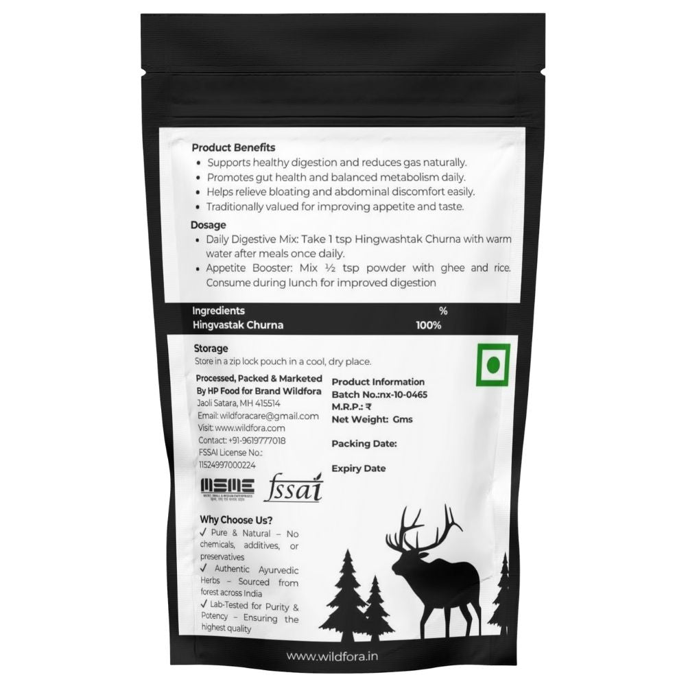 Wildfora Hingwashtak Churna, हिंगवाष्टक चूर्ण, Hingvastak, Hingwashtak Powder, Asafoetida Churna, Wildforest Hingwashtak, Herbal Hing Powder, Natural Hing Churna, Wildfora Hingvastak Powder, Hing Churna Herbal Mix, Herbal Spice Powder, Wildforest Herbal Product, Wildfora Hingwashtaka Churna, Wildfora Herbal Blend, Hingvastaka Churna, Wildfora Natural Powder.